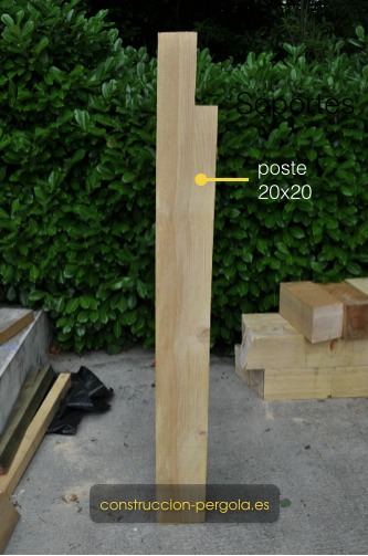 Postes de pérgola, madera abeto, medidas 20x20x300