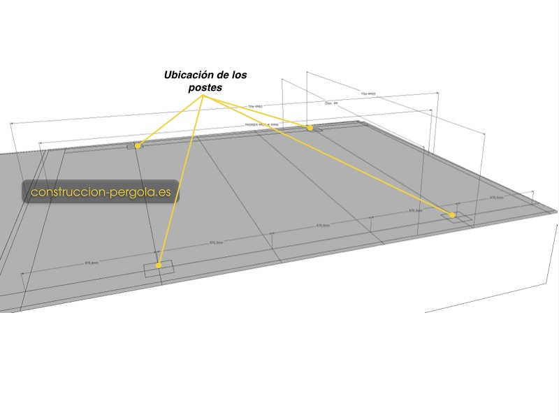 Identificar, con los planos de la pérgola, donde se ubican los postes