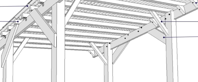 Plans de charpente d'abri voiture en bois