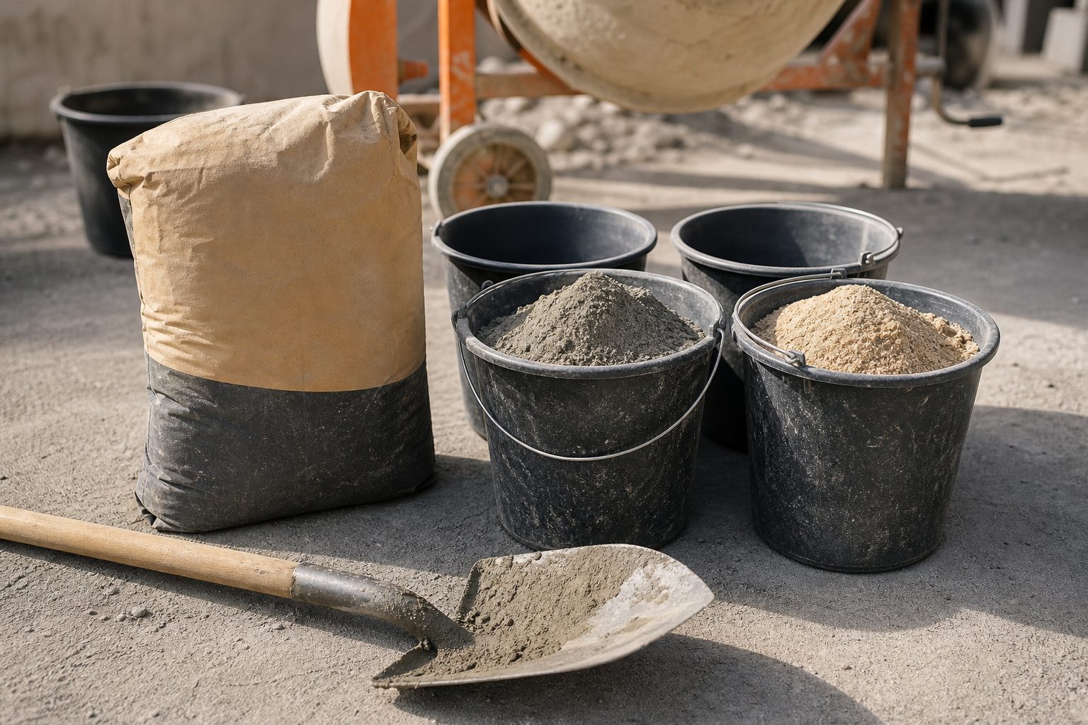 Dosage béton pour 1 sac de ciment de 25 kg, en seaux